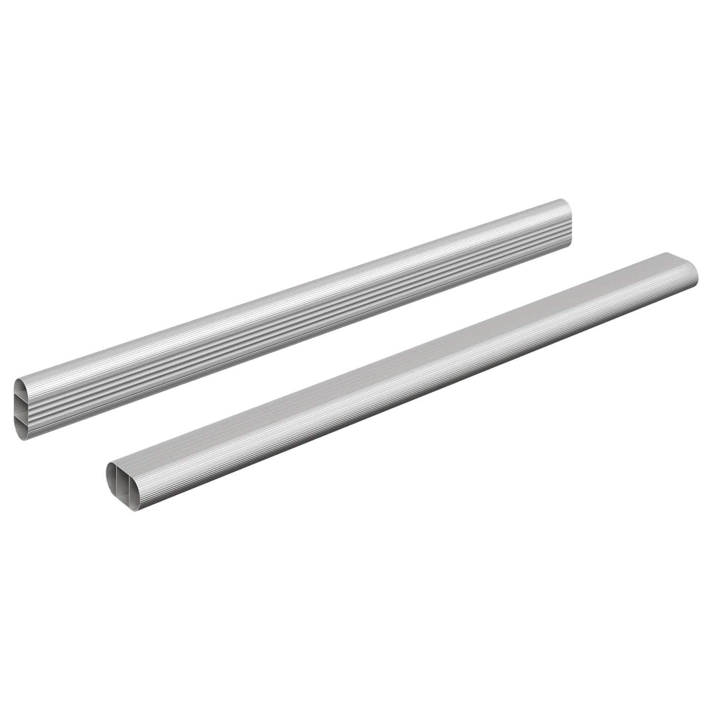 vidaXL Ράβδος Ντουλάπας 2 pcs Ασημί 464 x 15 x 29 mm Αλουμινένιο Κράμα