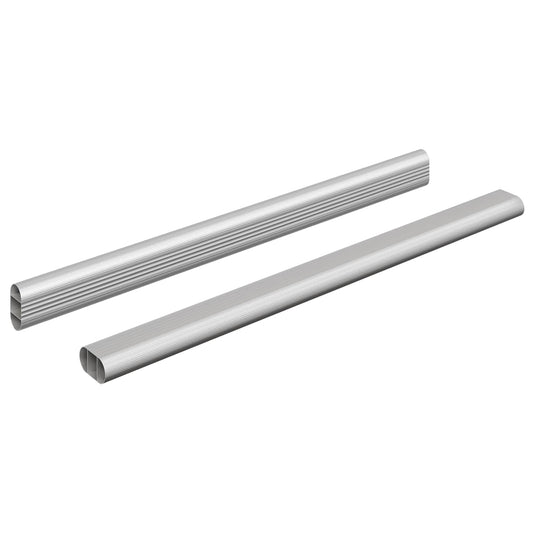 vidaXL Ράβδος Ντουλάπας 2 pcs Ασημί 464 x 15 x 29 mm Αλουμινένιο Κράμα
