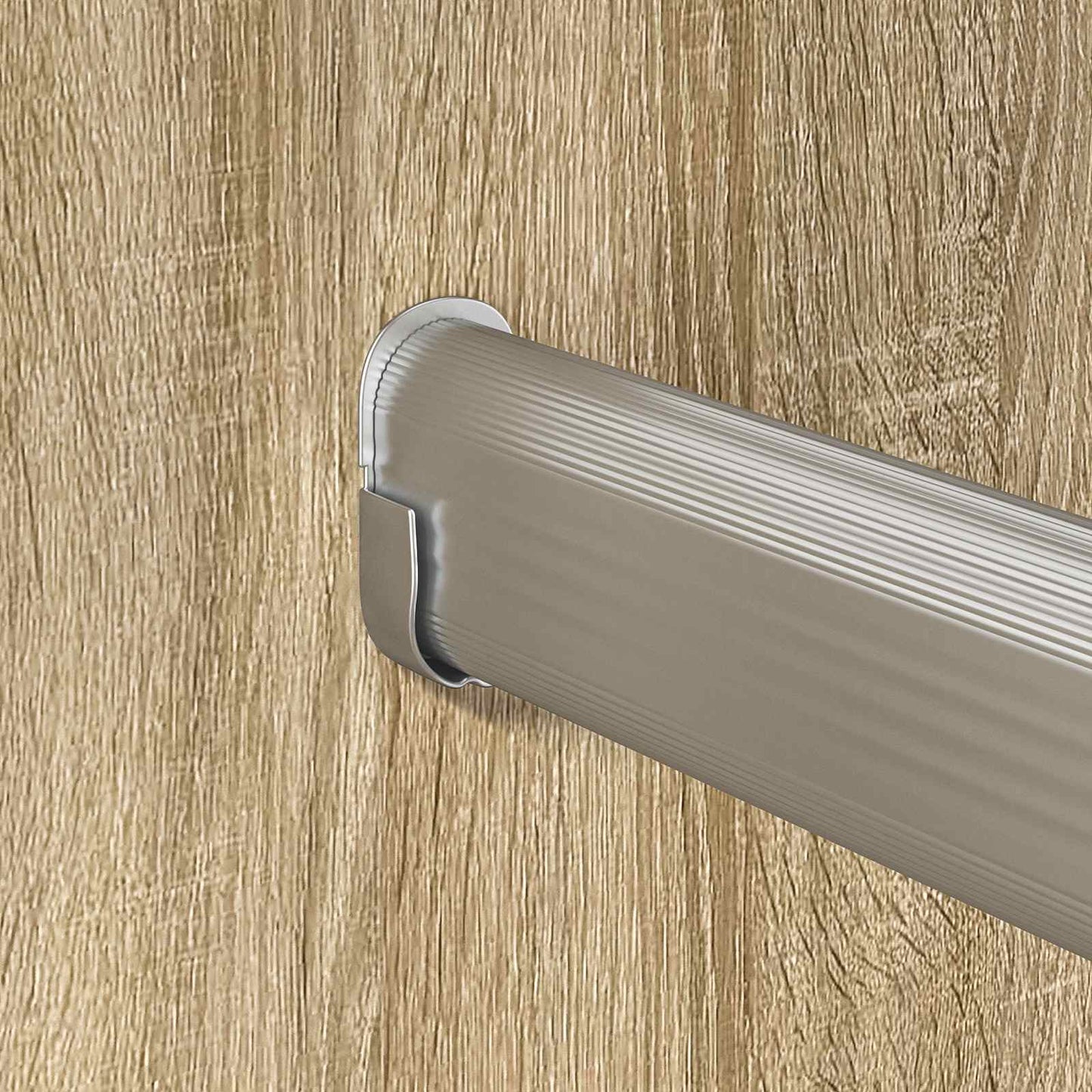 vidaXL Ράβδος Ντουλάπας 2 pcs Ασημί 472 x 15 x 29 mm Αλουμινένιο Κράμα