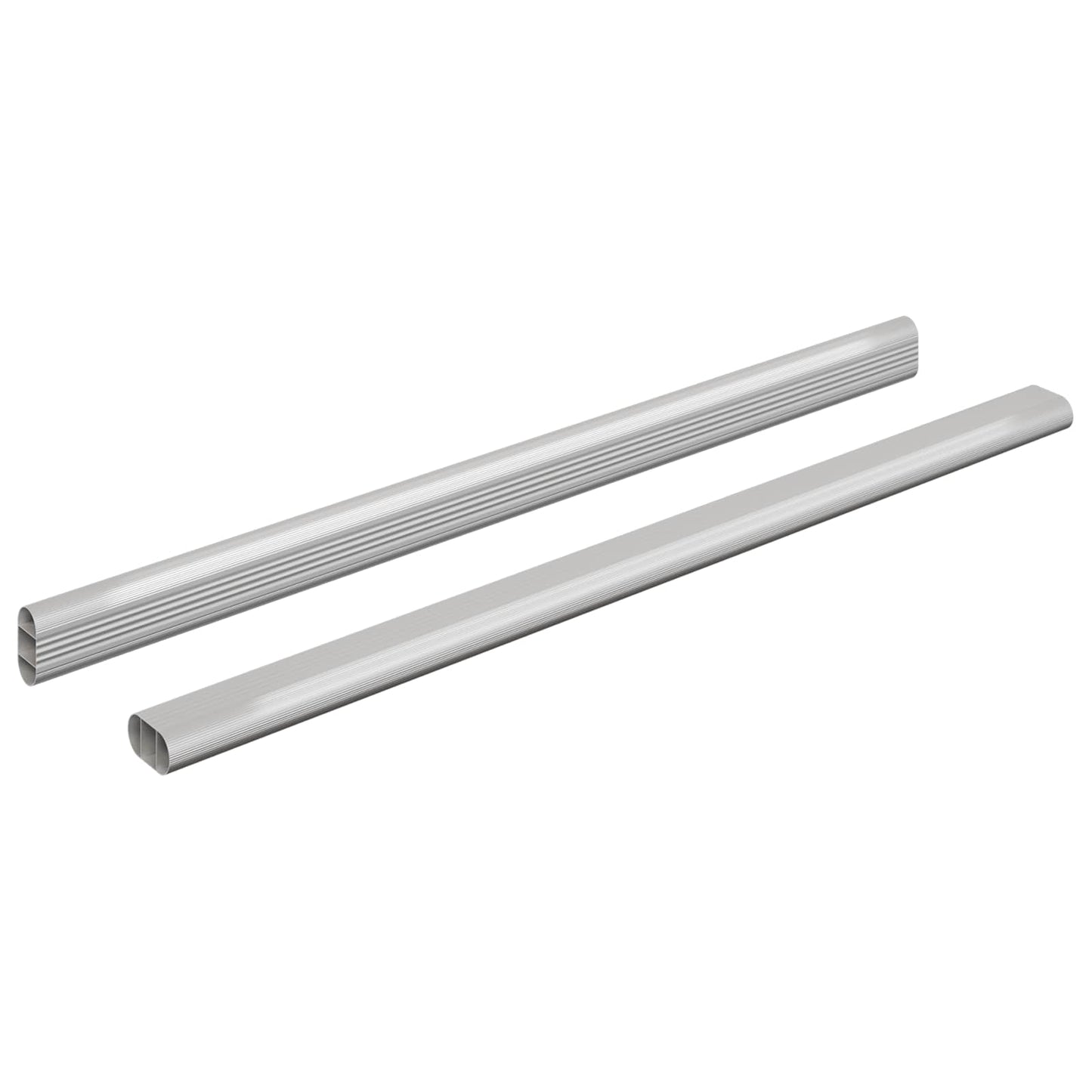 vidaXL Ράβδος Ντουλάπας 2 pcs Ασημί 472 x 15 x 29 mm Αλουμινένιο Κράμα