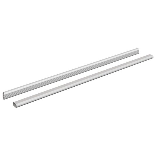 vidaXL Ράβδος Ντουλάπας 2 pcs Ασημί 764 x 15 x 29 mm Αλουμινένιο Κράμα
