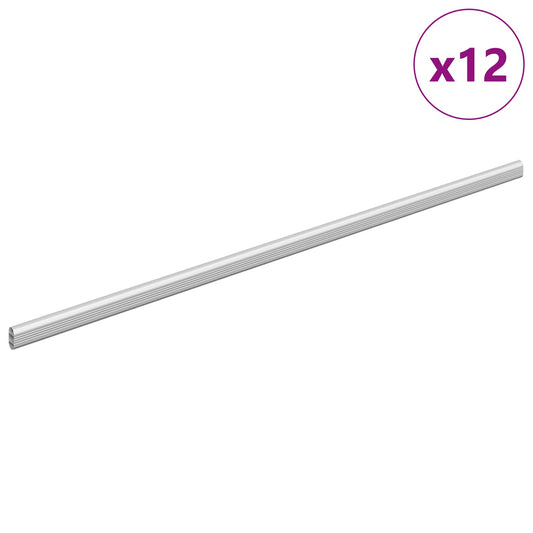 vidaXL Ράβδος Ντουλάπας 12 pcs Ασημί 864 x 15 x 29 mm