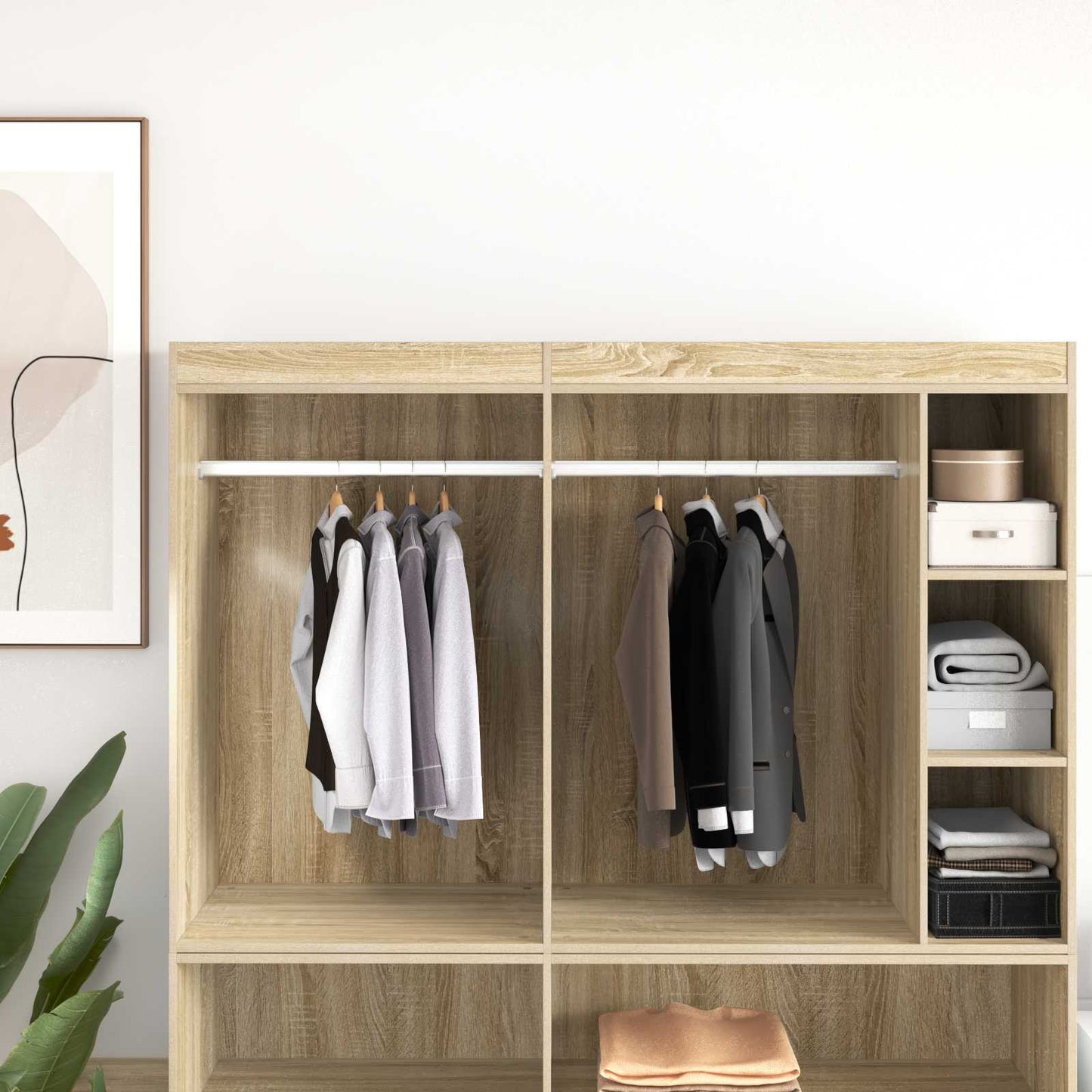 vidaXL Ράβδος Ντουλάπας 2 pcs Ασημί 964 x 15 x 29 mm Αλουμινένιο Κράμα