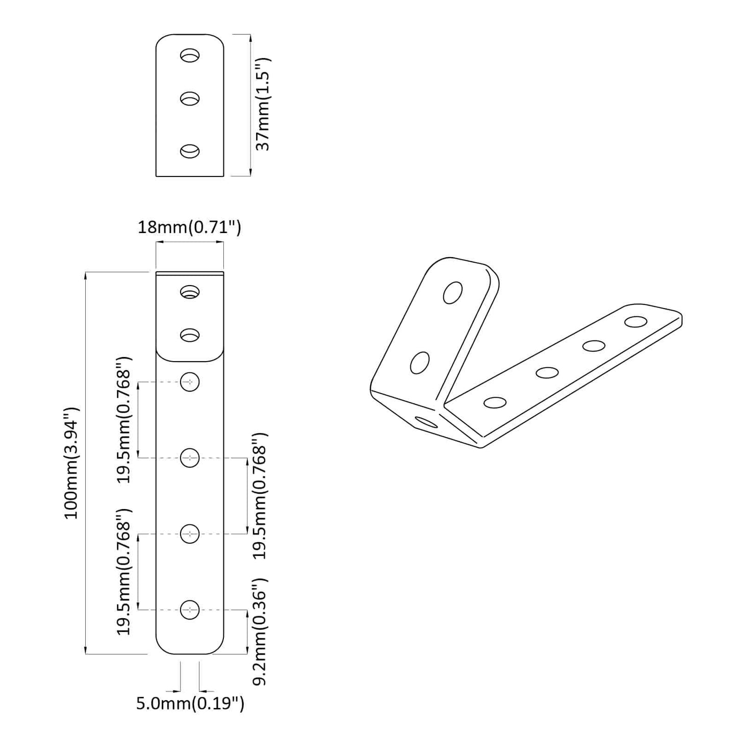 vidaXL Άγκιστρα 2 pcs Μαύρο M5 x 110 mm Σίδερο