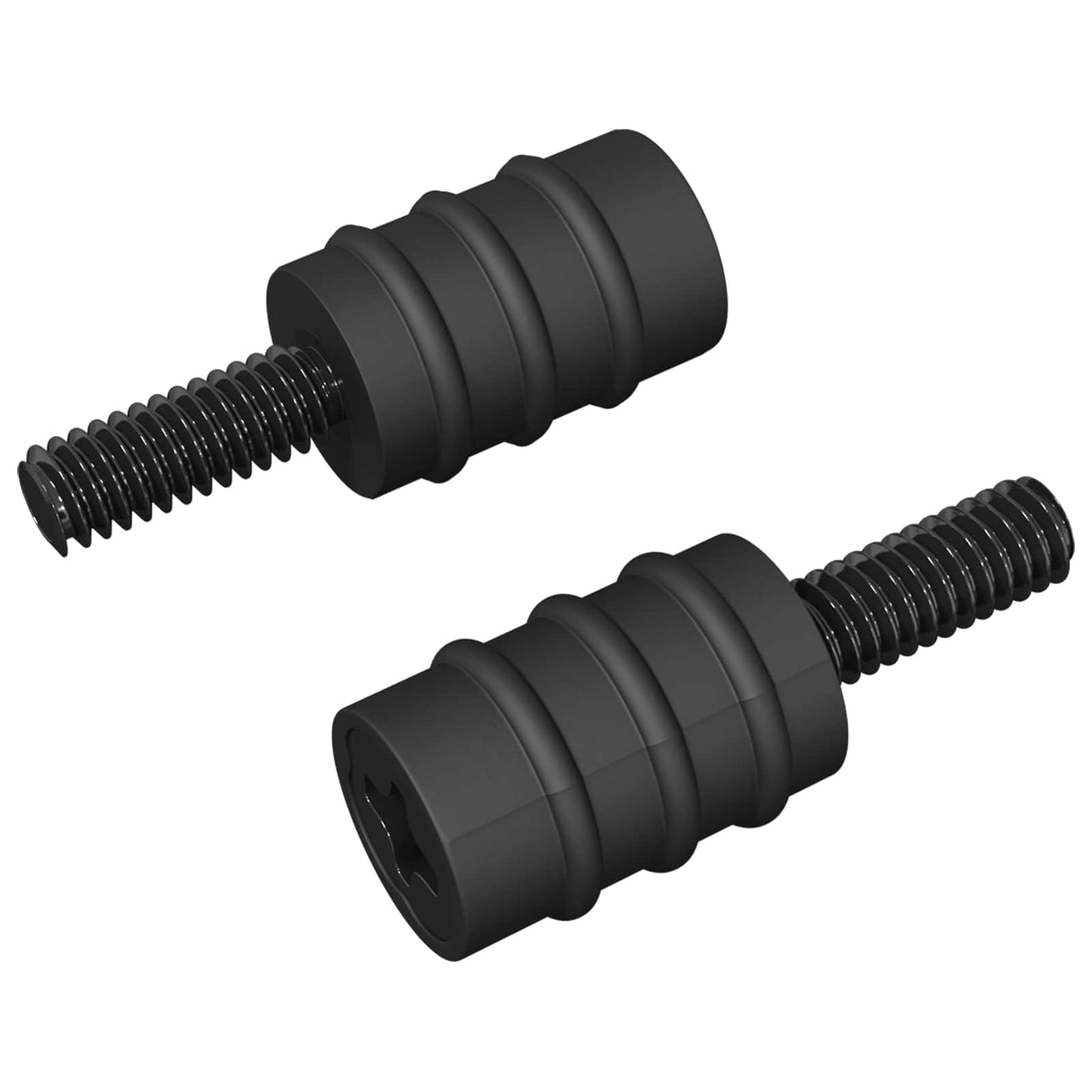 vidaXL Βίδα Στήριξης 2 pcs Μαύρο M4 Καουτσούκ και Χάλυβας
