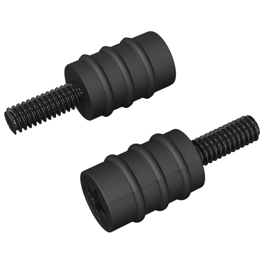 vidaXL Βίδα Στήριξης 2 pcs Μαύρο M4 Καουτσούκ και Χάλυβας