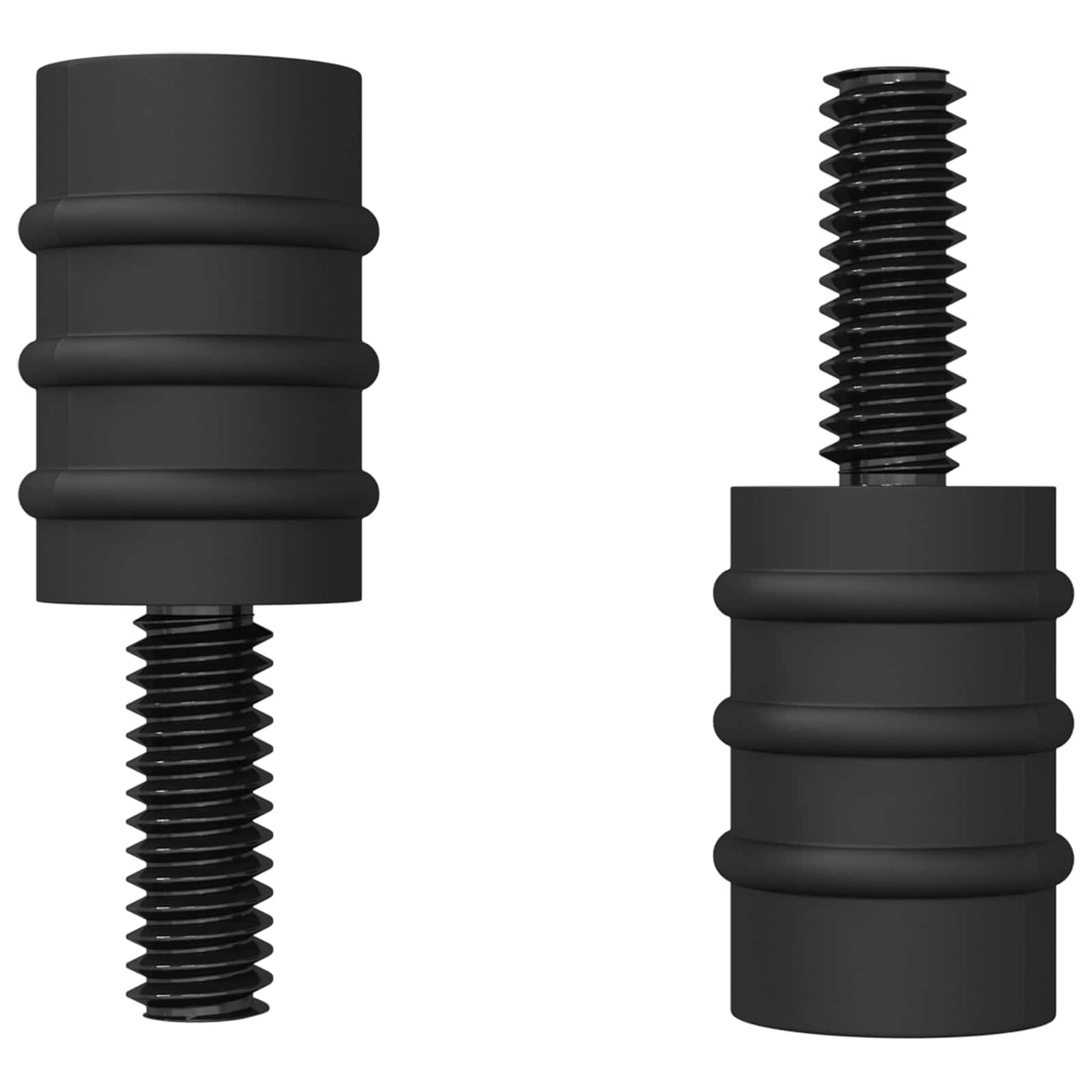 vidaXL Βίδα Στήριξης 2 pcs Μαύρο M4 Καουτσούκ και Χάλυβας