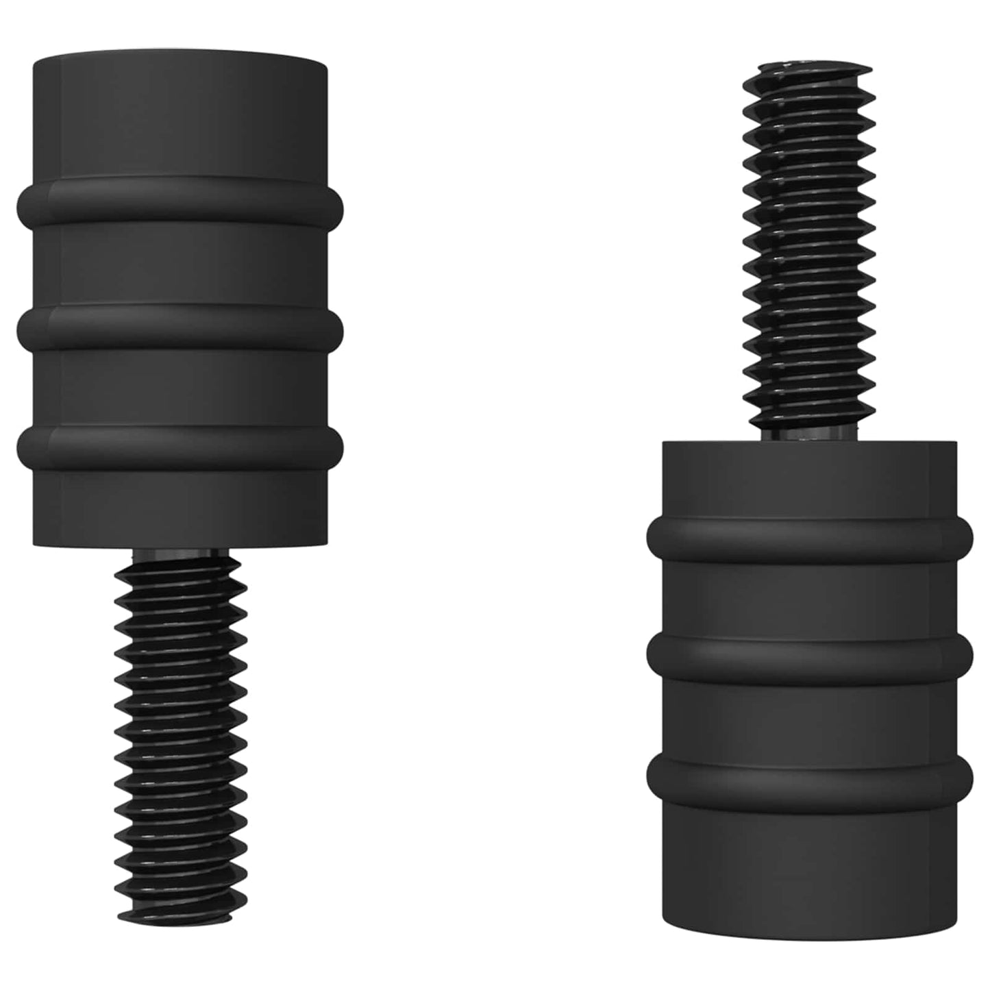 vidaXL Βίδα Στήριξης 2 pcs Μαύρο M4 Καουτσούκ και Χάλυβας
