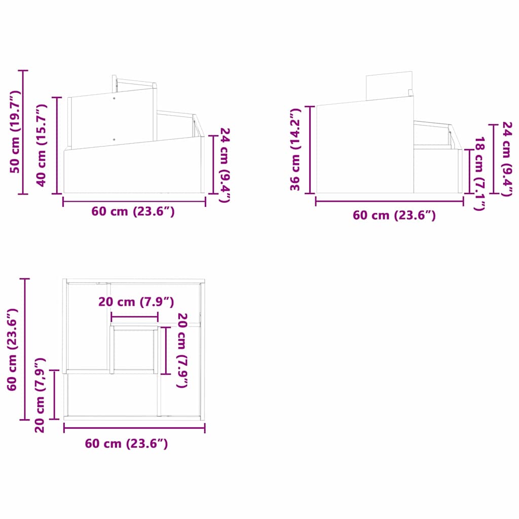 vidaXL Γλάστρα Κήπου Ανθρακί 60 x 60 x 50 εκ Ψυχρής έλασης χάλυβας