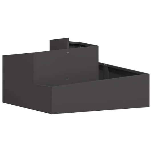 vidaXL Γλάστρα Κήπου Μαύρο 80 x 80 x 50 εκ. Ψυχρής έλασης χάλυβας