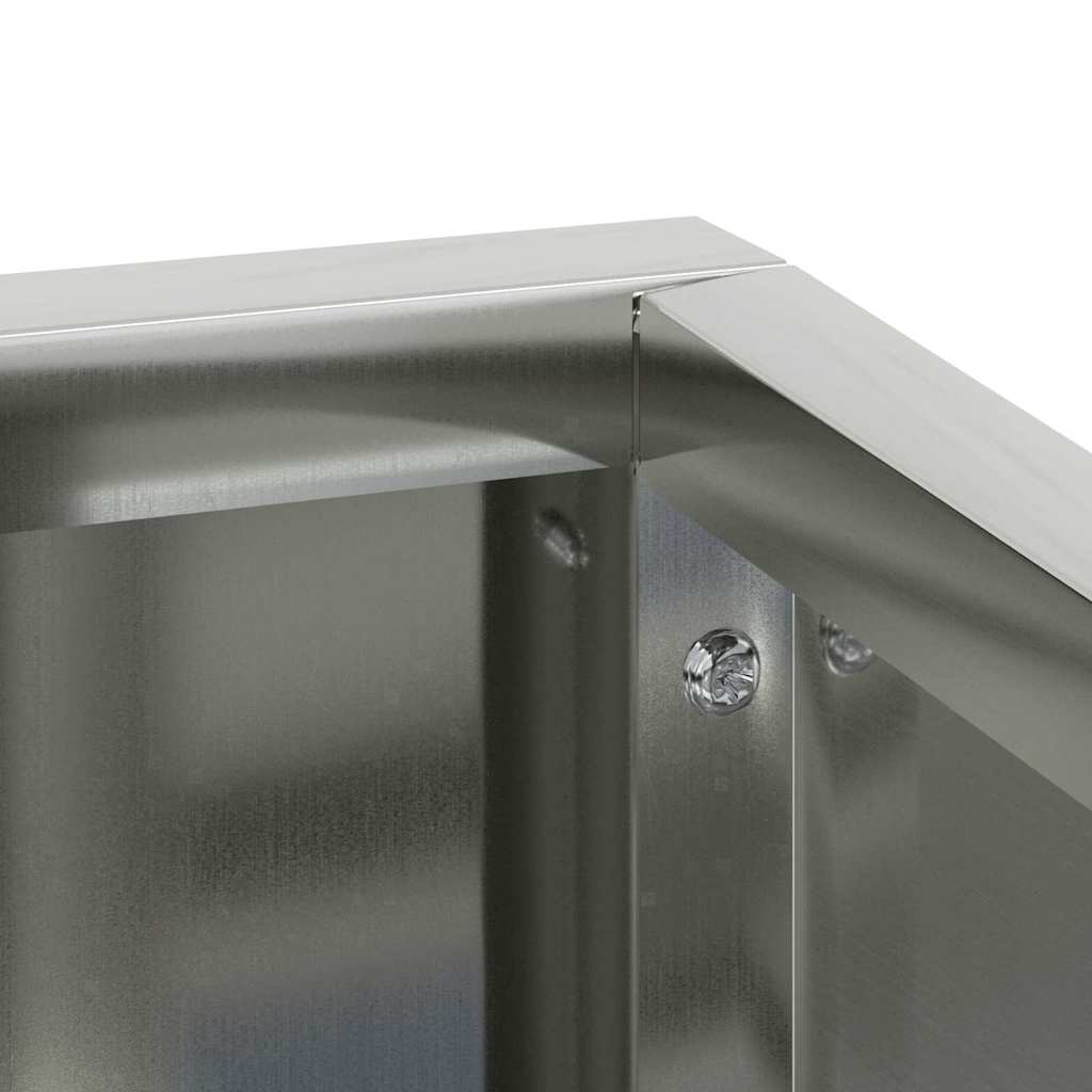 vidaXL Γλάστρα Κήπου Ασημί 80 x 80 x 50 εκ. Επικαλυμμένος Χάλυβας