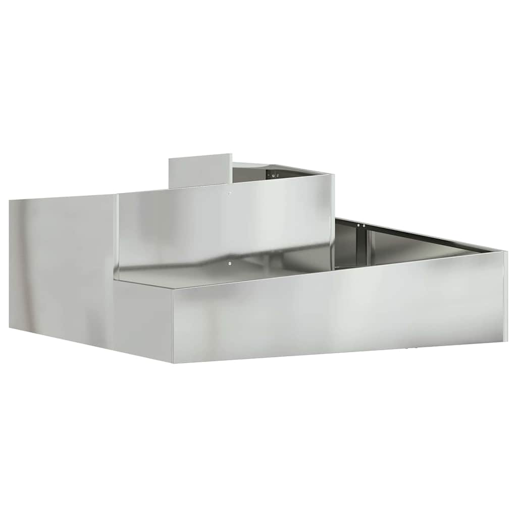 vidaXL Γλάστρα Κήπου Ασημί 100 x 100 x 50 cm Επικαλυμμένος Χάλυβας