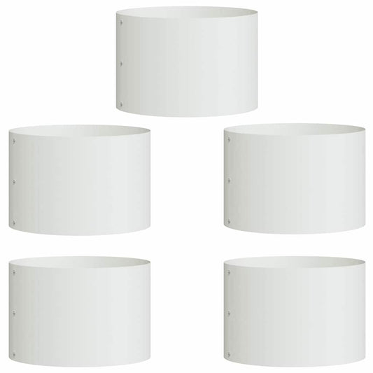 vidaXL Γλάστρα Κήπου 5 pcs Λευκό 30 x 30 x 20 cm Ψυχρής έλασης χάλυβας