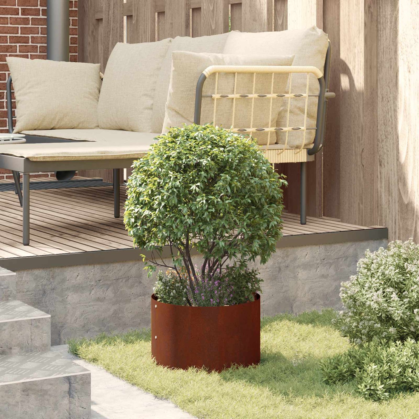 vidaXL Δακτύλιος γλάστρας 5 pcs Καφέ 30 x 30 x 20 cm