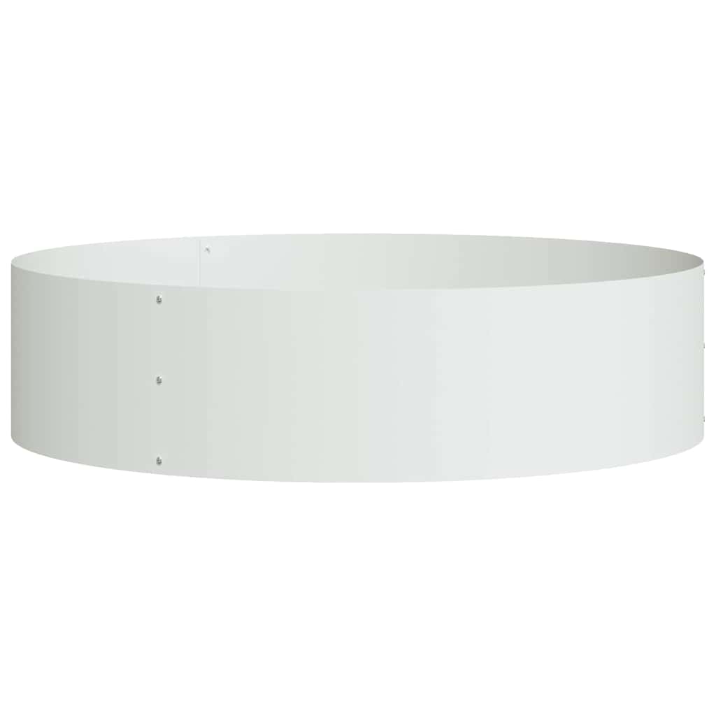 vidaXL Δακτύλιος γλάστρας Λευκό 80 x 80 x 20 cm Ψυχρής έλασης χάλυβας