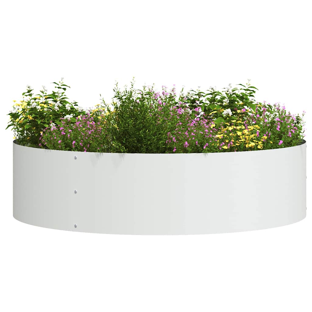 vidaXL Δακτύλιος γλάστρας Λευκό 80 x 80 x 20 cm Ψυχρής έλασης χάλυβας