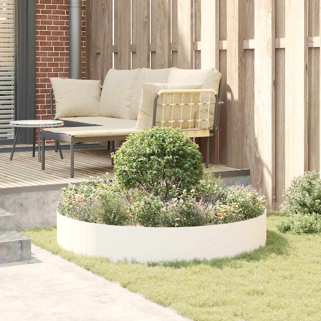 vidaXL Δακτύλιος γλάστρας Λευκό 120 x 120 x 20 εκ.