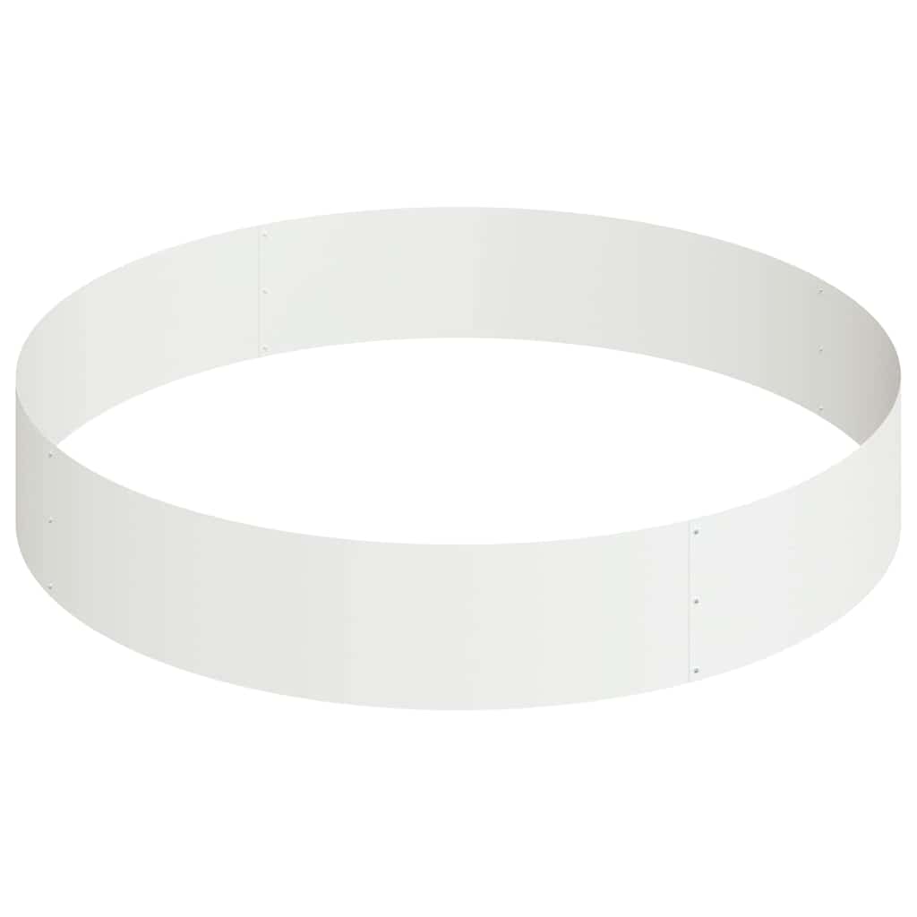 vidaXL Γλάστρα Κήπου Λευκό 120 x 120 x 20 εκ. Ψυχρής έλασης χάλυβας