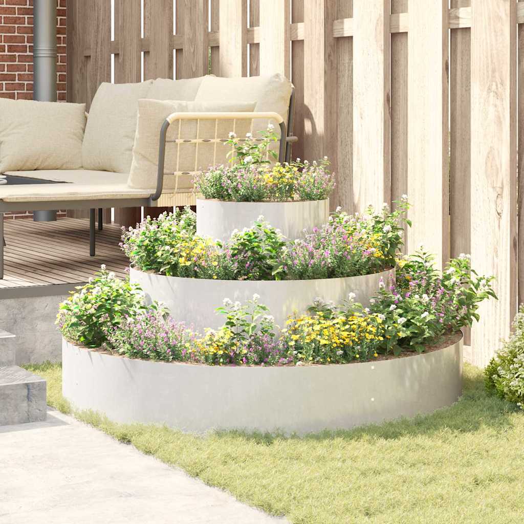 vidaXL Γλάστρα Κήπου Ασημί 120 x 120 x 20 εκ. Ανοξείδωτο ατσάλι