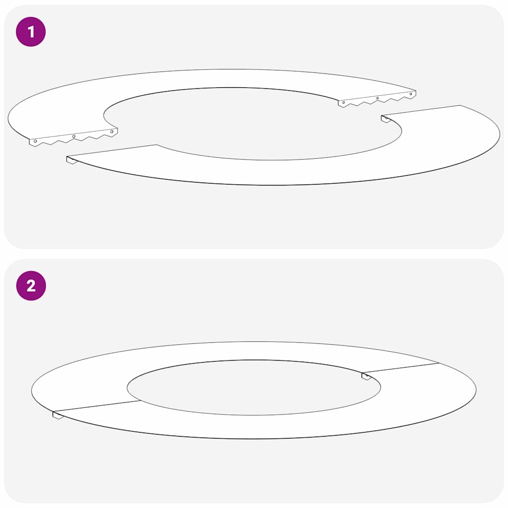 vidaXL κατάλληλο για δαχτυλίδι επίπεδου δέντρου Μαύρο Ø40 / 70 εκ.