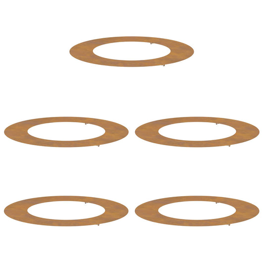 vidaXL κατάλληλο για επίπεδα δαχτυλίδια δέντρου 5 pcs Καφέ Ø50 / 80 εκ.