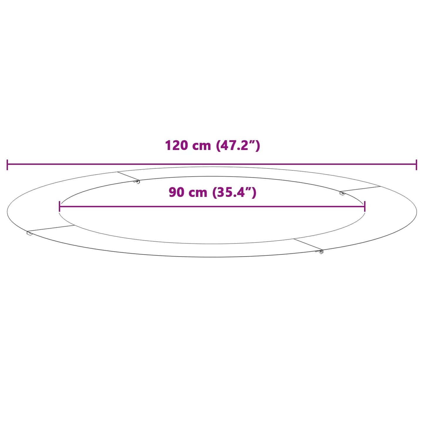 vidaXL κατάλληλο για επίπεδα δαχτυλίδια δέντρου 5 pcs Καφέ Ø60 / 90 εκ.