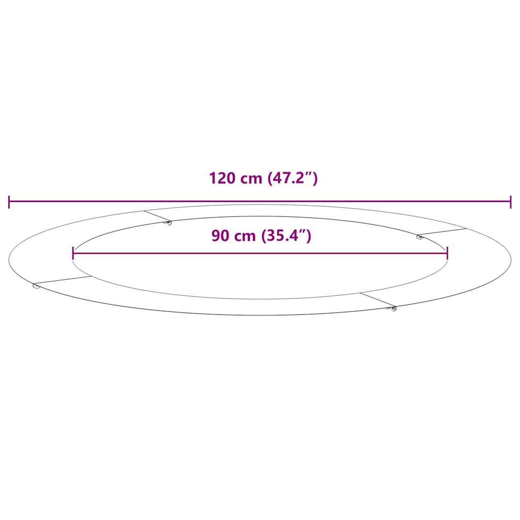 vidaXL κατάλληλο για δαχτυλίδι επίπεδου δέντρου Μαύρο Ø90 / 120 εκ.