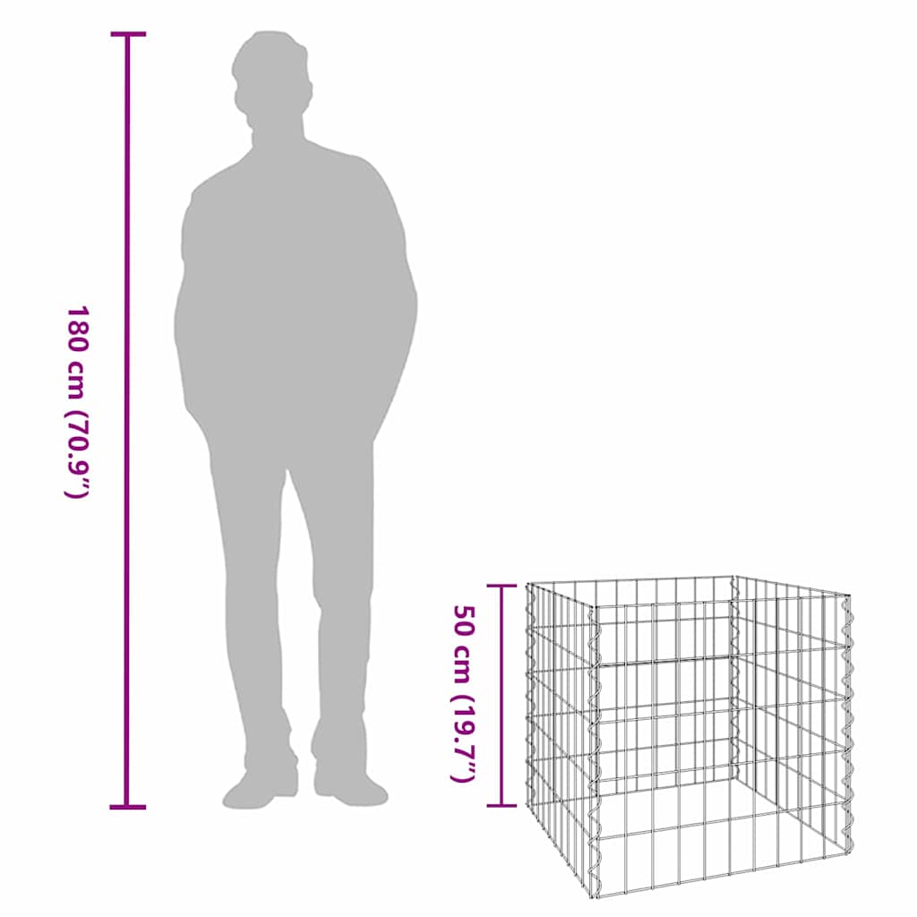 vidaXL Κάδος Κομποστοποίησης Γκρι Ατσάλι