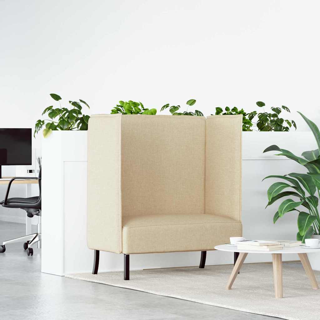 vidaXL Καναπές Υψηλής Πλάτης 101cm Κρεμ ύφασμα