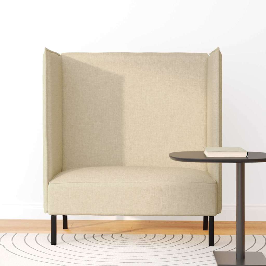 vidaXL Καναπές Υψηλής Πλάτης 101cm Κρεμ ύφασμα