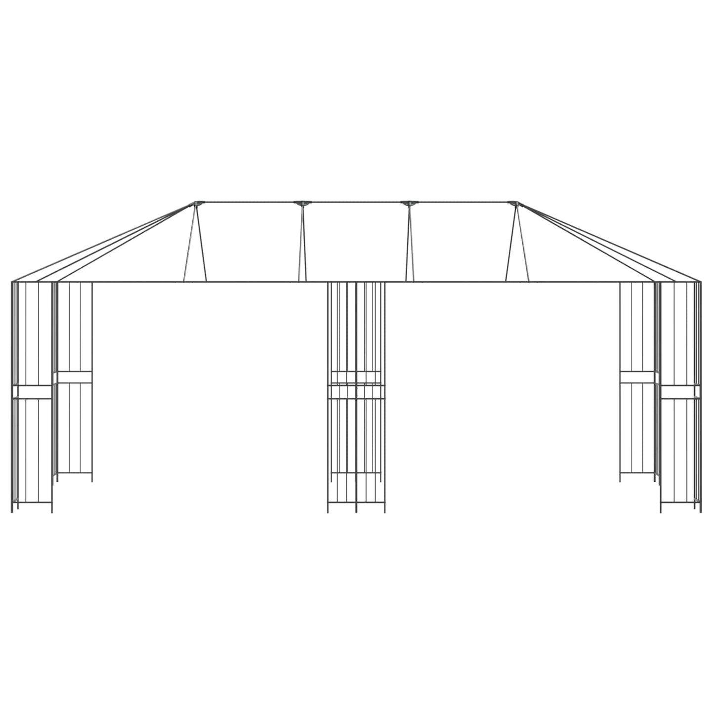vidaXL Σκελετός Γκαζebo 6 x 3 m Μαύρο Ατσάλι