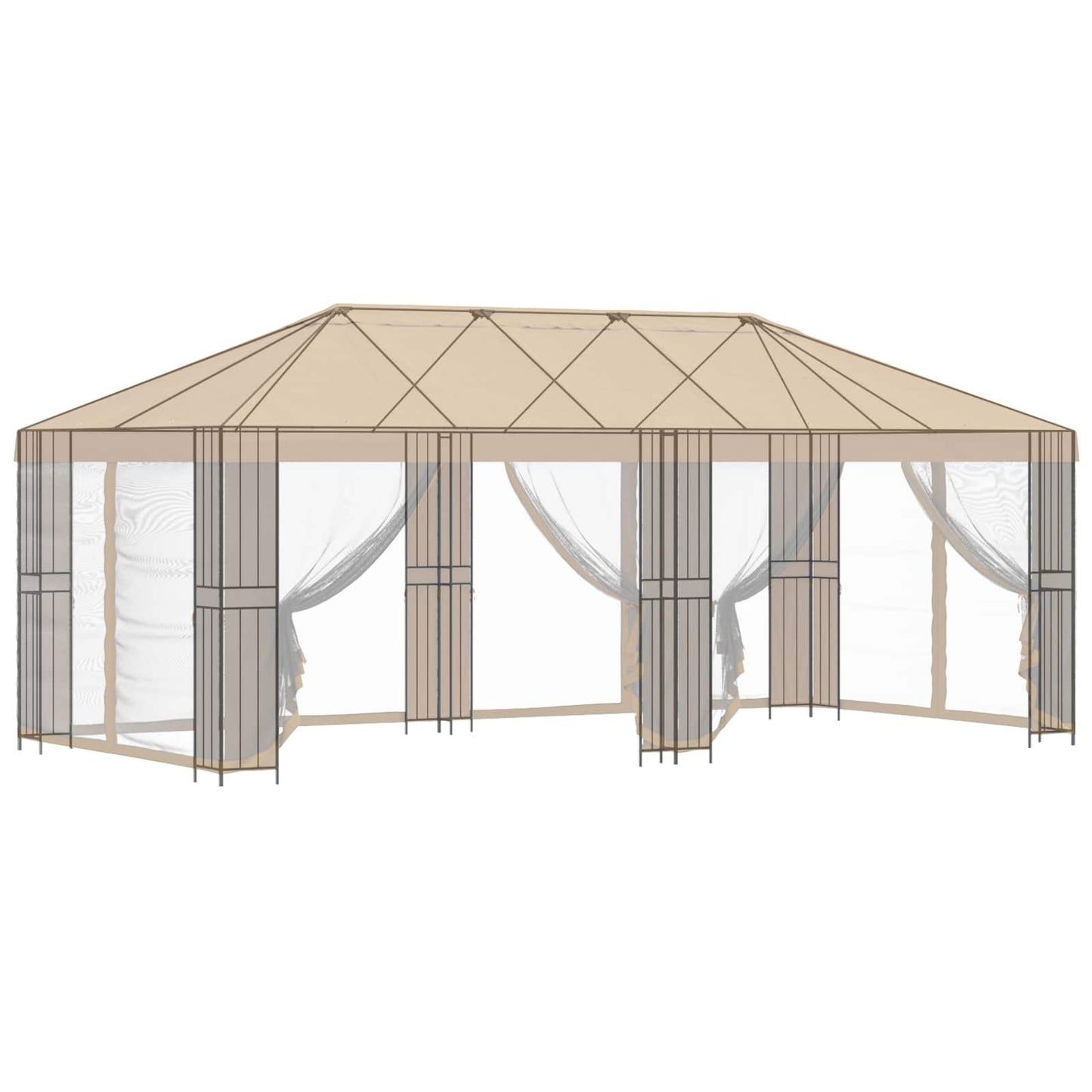 vidaXL Σκελετός Γκαζebo 6 x 3 m Μαύρο Ατσάλι