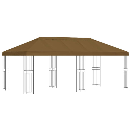 vidaXL Κιόσκι με Πλαϊνές Τοίχους 6 x 3 m Taupe Πολυεστέρας και Χάλυβας