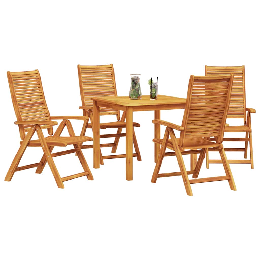 vidaXL Σέτ φαγητού για κήπο 5 pcs Καφέ Στερεό Ξύλο Ακακίας