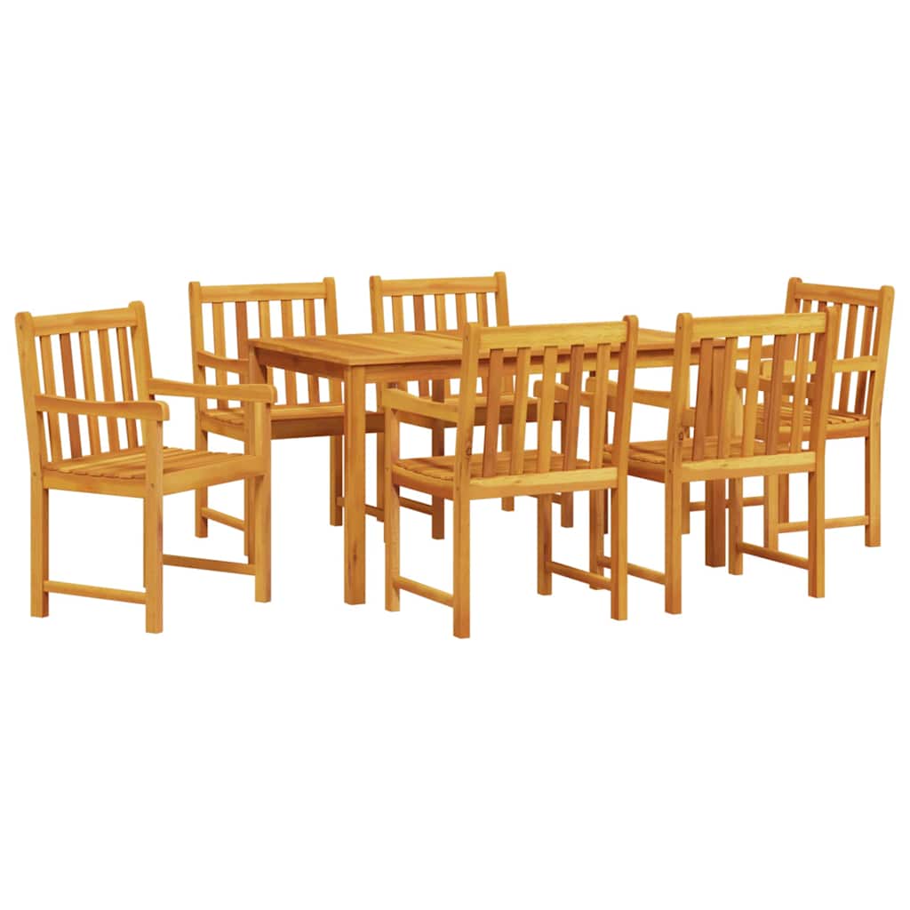 vidaXL Σέτ φαγητού για κήπο 7 pcs Καφέ Στερεό Ξύλο Ακακίας