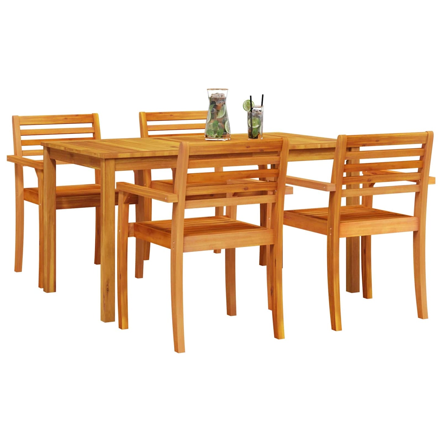 vidaXL Σέτ φαγητού για κήπο 5 pcs Καφέ Στερεό Ξύλο Ακακίας