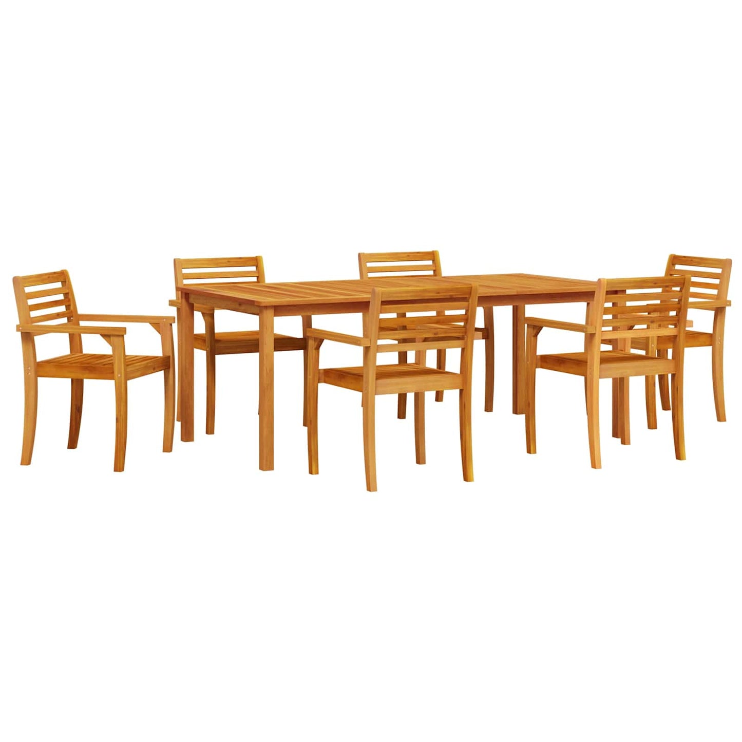 vidaXL Σέτ φαγητού για κήπο 7 pcs Καφέ Μασίφ ξύλο ακακίας