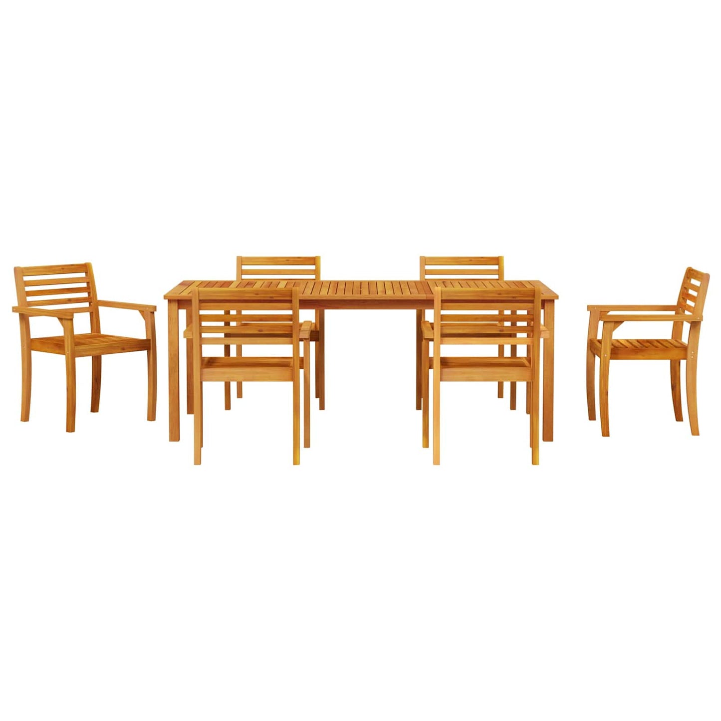 vidaXL Σέτ φαγητού για κήπο 7 pcs Καφέ Μασίφ ξύλο ακακίας