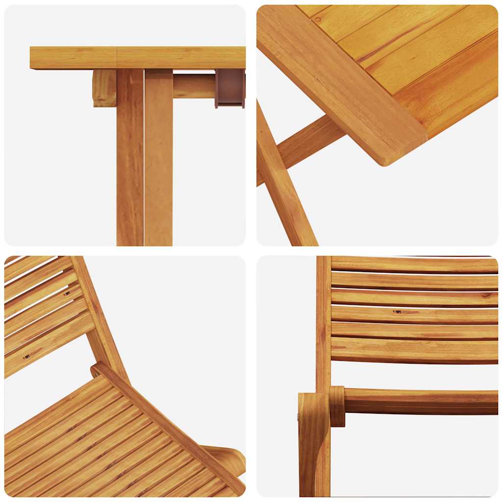 vidaXL Φορητό Σετ Μπιζερί 3 pcs Καφέ Μασίφ ξύλο ακακίας