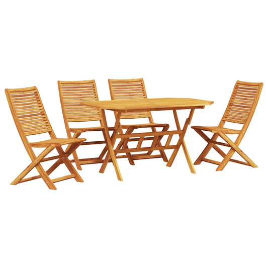 vidaXL Σέτ φαγητού για κήπο 5 pcs Καφέ Στερεό Ξύλο Ακακίας