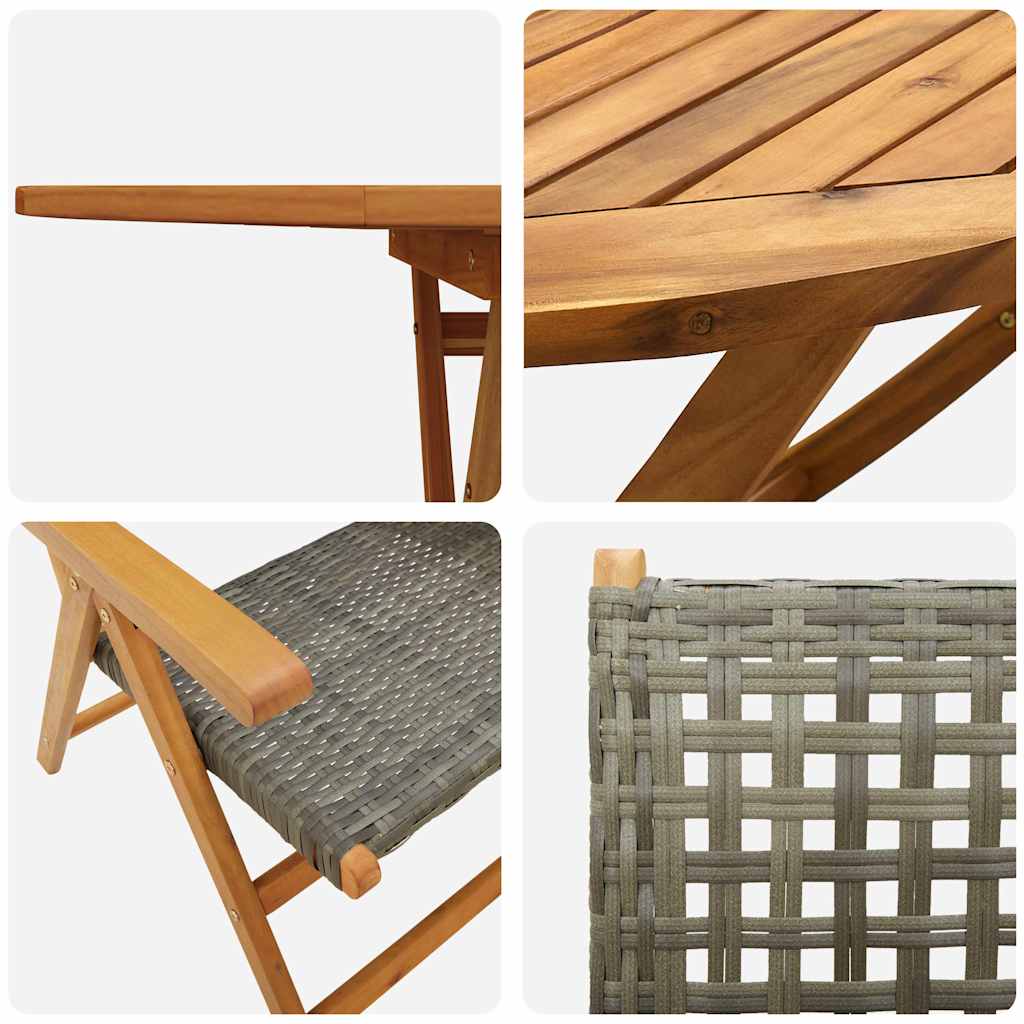 vidaXL Σέτ φαγητού για κήπο 5 pcs Γκρι