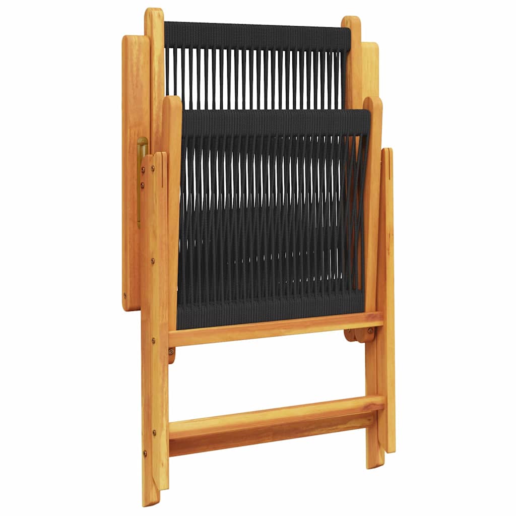 vidaXL Πτυσσόμενο Τραπέζι Κήπου 5 pcs Μαύρο