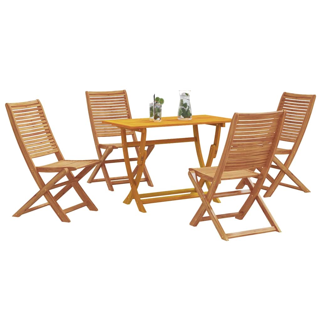 vidaXL Σέτ φαγητού για κήπο 5 pcs Καφέ Στερεό Ξύλο Ακακίας