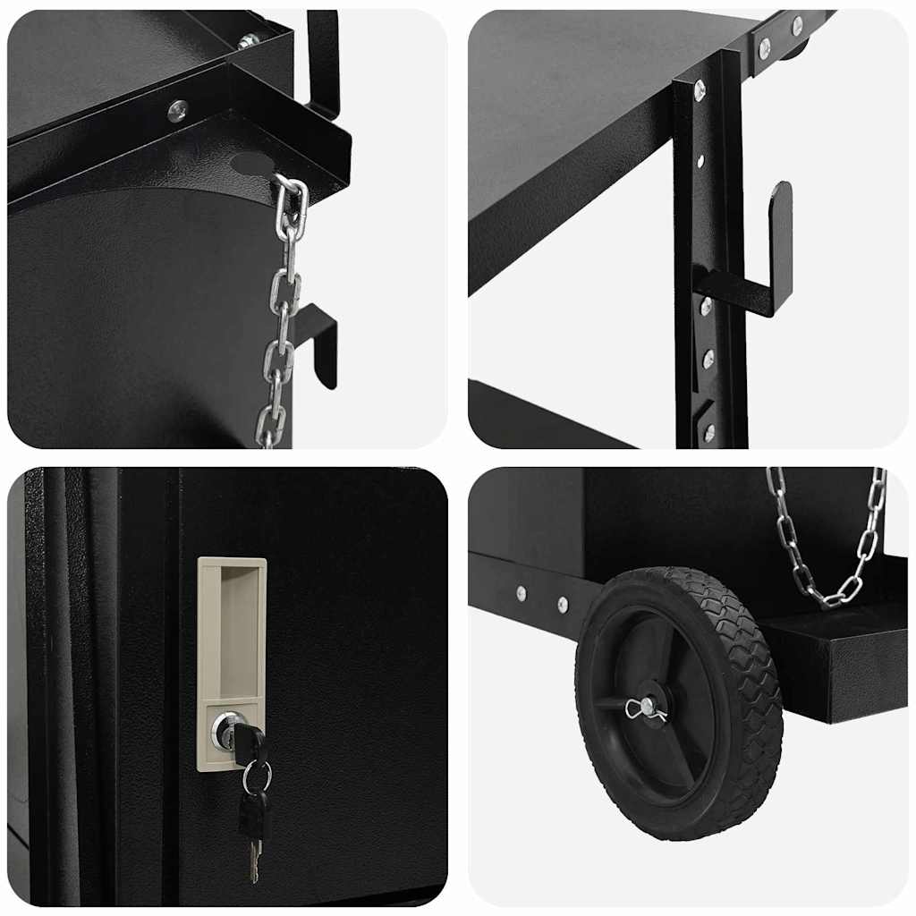 vidaXL Καρότσι συγκόλλησης Μαύρο 90 x 46 x 96 εκ Ατσάλι