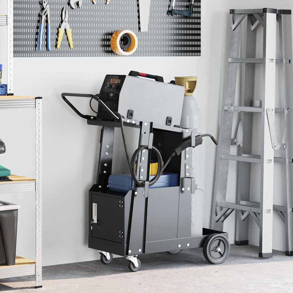 vidaXL Καρότσι συγκόλλησης Μαύρο 90 x 46 x 96 εκ Ατσάλι