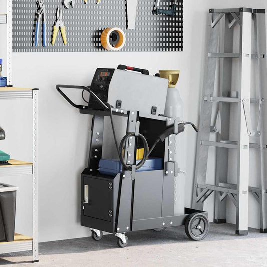 vidaXL Καρότσι συγκόλλησης Μαύρο 90 x 46 x 96 εκ Ατσάλι