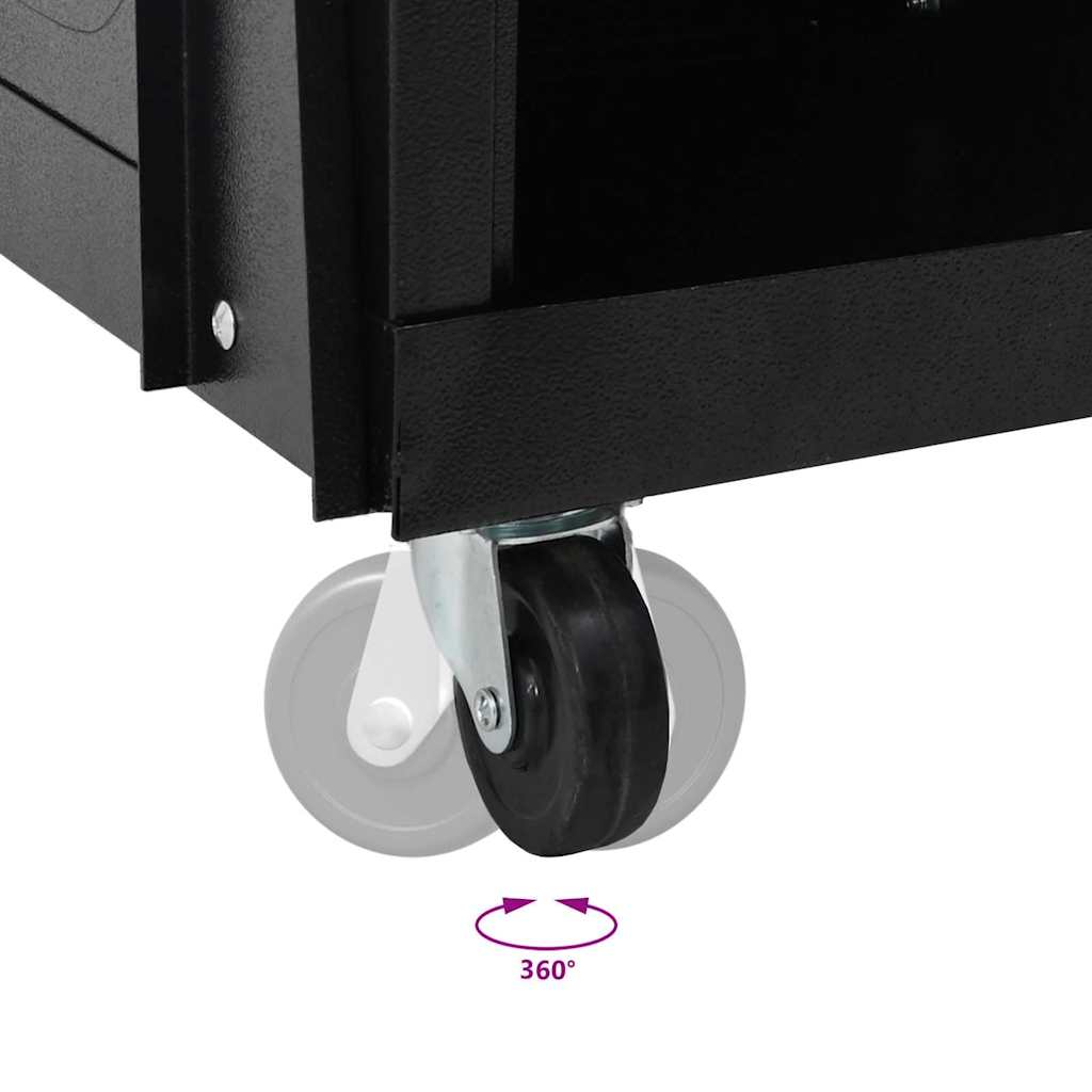 vidaXL Καρότσι συγκόλλησης Μαύρο 90 x 46 x 96 εκ Ατσάλι