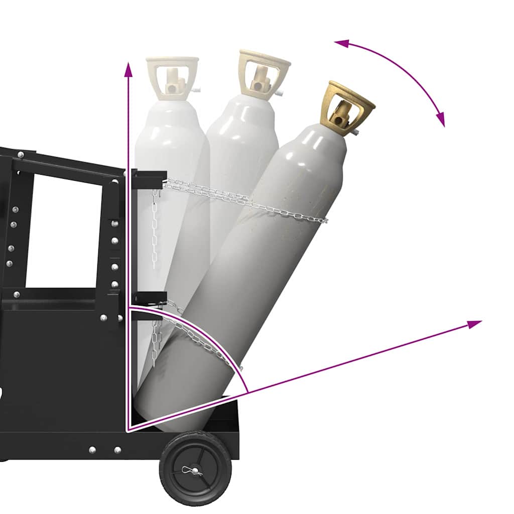 vidaXL Καρότσι συγκόλλησης Μαύρο 90 x 46 x 96 εκ Ατσάλι