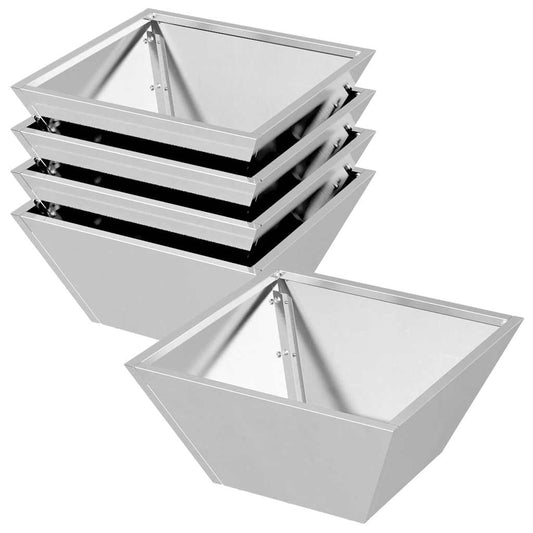 vidaXL Γλάστρα Κήπου 5 τμχ. Ασημί 35 x 35 x 15 εκ. Ανοξείδωτο ατσάλι