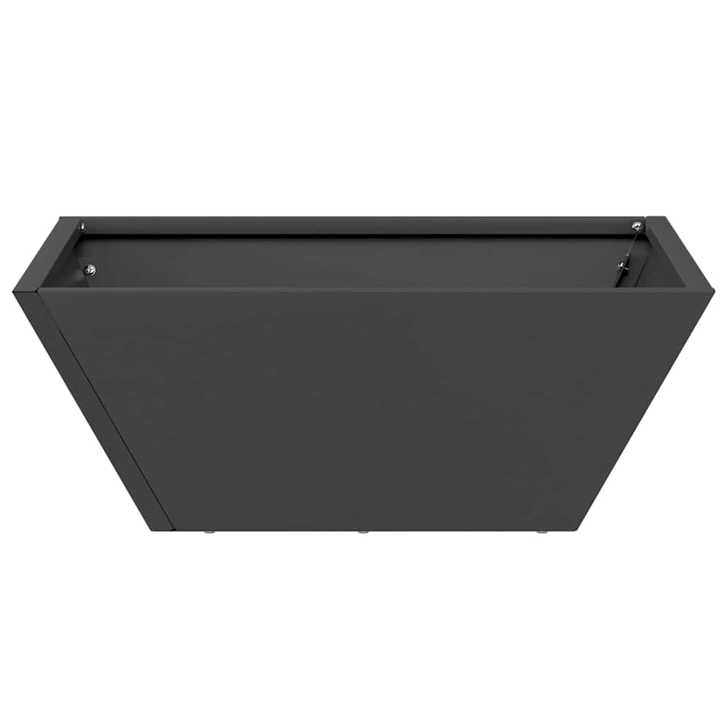 vidaXL Γλάστρα Κήπου 5 pcs Μαύρο 40 x 40 x 15 cm Ψυχρής έλασης χάλυβας
